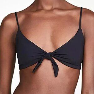NEW! L*SPACE TIE FRONT BIKINI TOP in BLACK SMALL BEACH SWIM POOL SUMMER VACATION